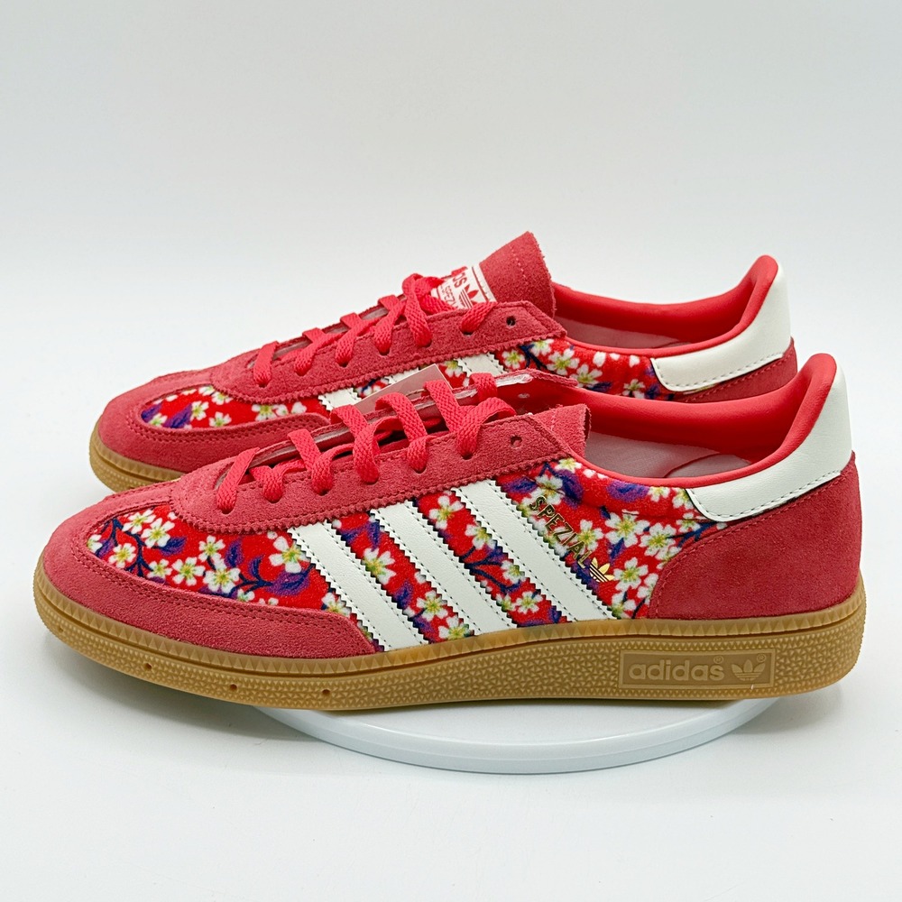 Adidas Handball Spezial X Liberty London Size 7 GS Red/White Floral JR3883, NEW - Picture 5 of 10